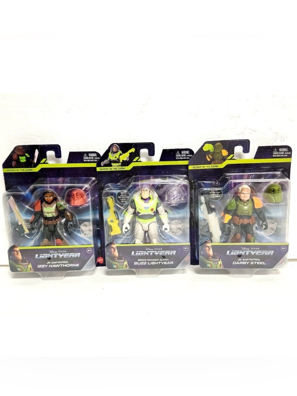 3pk Disney Pixar Lightyear Glow Action Figures - Buzz Lightyear, Darby, & Izzy
